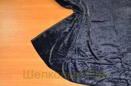Бархат шелковый темно-синий (д-1186)