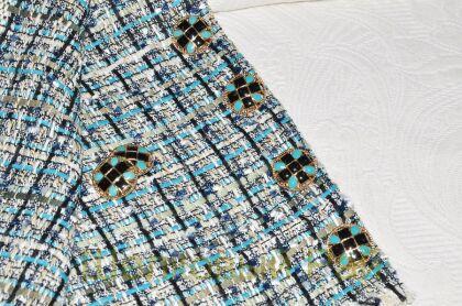 Пуговица черно-бирюзовая (д-929)