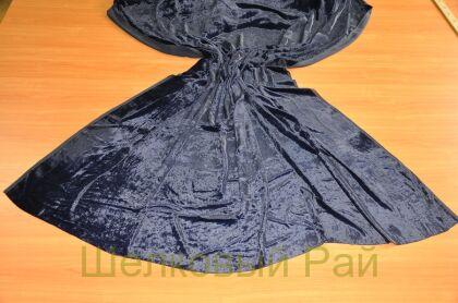 Бархат шелковый темно-синий (д-1186)