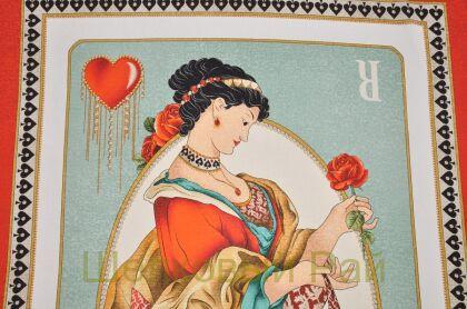 Крепдешин шелковый с картами"D&G" (д-529)