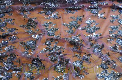 Сетка с сиреневыми пайетками (а-53)