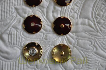 Кнопки металлические пришивные бордовые (д-1105)
