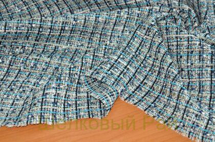 Ткань костюмная "Chanel" арт д-203 (цвет голубой)