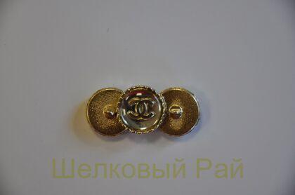 Пуговицы "Chanel" золотисто-зеркальные 18 мм (д-1374)