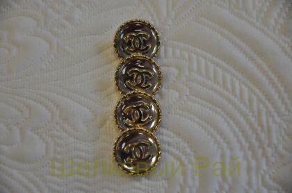 Пуговицы "Chanel" золотисто-зеркальные 18 мм (д-1374)