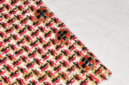 Пуговица круглая черно-красная (д-927)