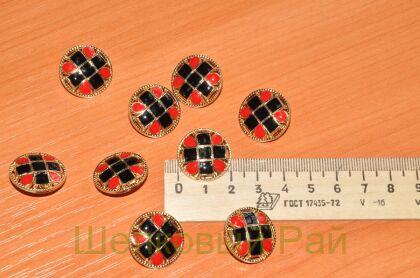 Пуговица красно-черная (д-930)