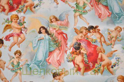 Шелк крепдешин ангелы "D&G" (д-526)