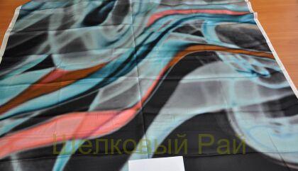 Шелк атласный размытый принт "Armani" - подойдет для кукол (д-812)