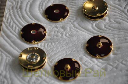 Кнопки металлические пришивные бордовые (д-1105)