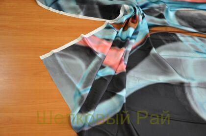 Шелк атласный размытый принт "Armani" - подойдет для кукол (д-812)