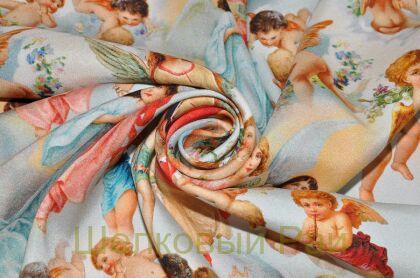 Шелк крепдешин ангелы "D&G" (д-526)