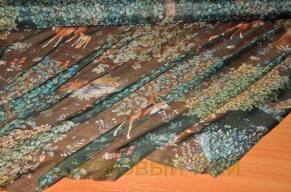 Шифон шелк с оленями "A. Ferretti" (д-908)