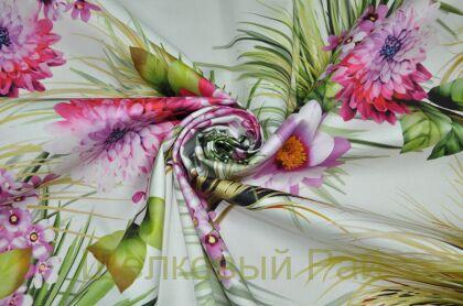 Хлопок с эластаном "Laura Biagiotti" Георгины (д-69)