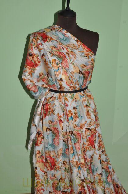 Шелк крепдешин ангелы "D&G" (д-526)