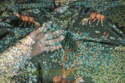 Шифон шелк с оленями "A. Ferretti" (д-908)