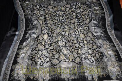 Платок шелковый с атласной полоской (д-848)