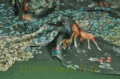 Шифон шелк с оленями "A. Ferretti" (д-908)