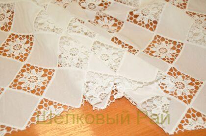 Макраме белое ромбы (к-11)