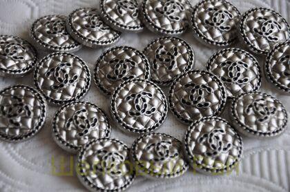 Пуговицы Chanel 23 мм серого цвета (д-1421)