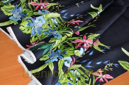 Ткань сатин цветочный принт (д-463)