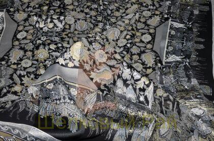 Платок шелковый с атласной полоской (д-848)