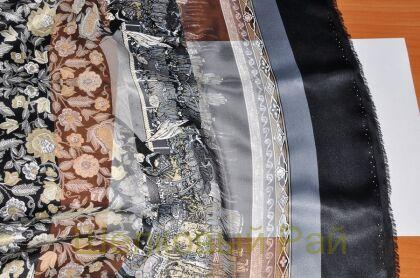 Платок шелковый с атласной полоской (д-848)