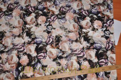 Шелк-стрейч крепдешин розы "BLUGIRL" (д-630)