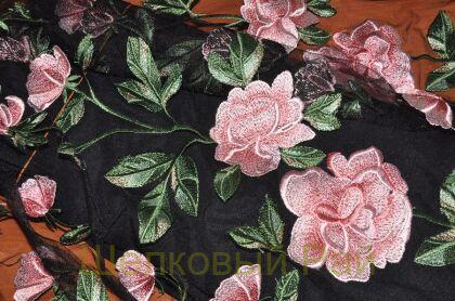 Вышивка на сетке с розами "DOLCE&GABBANA" (д-724)