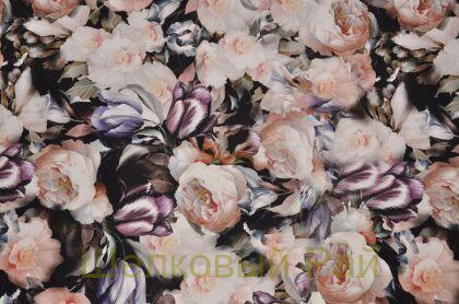 Шелк-стрейч крепдешин розы "BLUGIRL" (д-630)