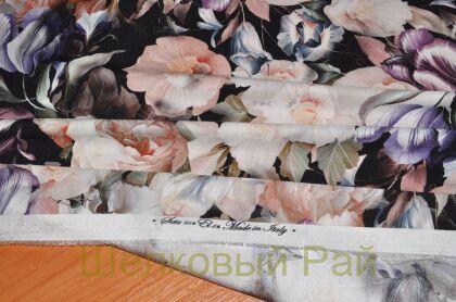 Шелк-стрейч крепдешин розы "BLUGIRL" (д-630)