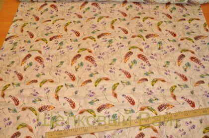 Шифон-шелк (перья, бабочки, цветы) (к-35)