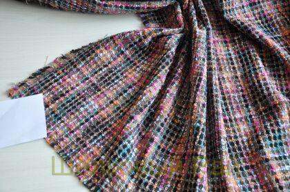 Ткань хлопковая Шанель (Chanel) с люрексом из Франции (д-1467)