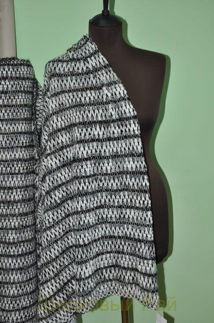 Шерсть вязаная "Missoni" цвет черно-белый (г-493-3)