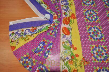 Шелковый шифон "ETRO" (розовый с горохами) (№-4)