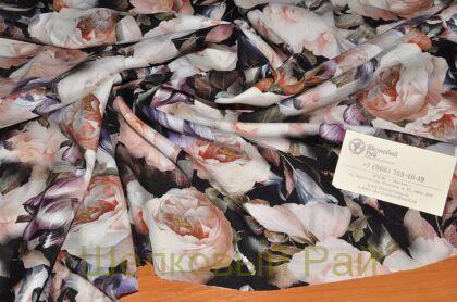 Шелк-стрейч крепдешин розы "BLUGIRL" (д-630)