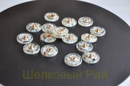 Кнопка пришивная для одежды прозрачная 20 мм (д-1366)