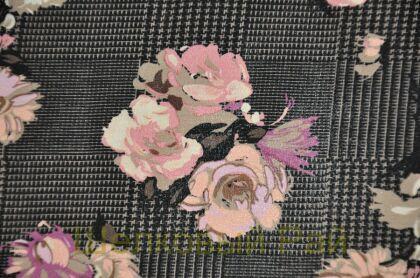 Шелк крепдешин с цветами "Monnalisa" (д-1008)