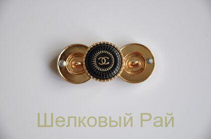 Пуговица Chanel 22 мм черно-золотые (д-1432)