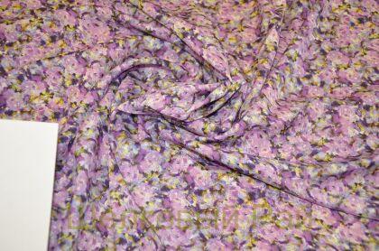 Крепдешин сиреневые цветы (к-31)