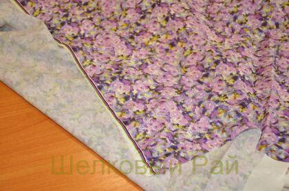 Крепдешин сиреневые цветы (к-31)