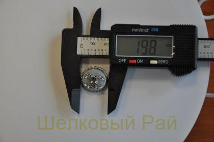 Пуговицы Chanel серые с кристаллами 20 мм (д-1395)