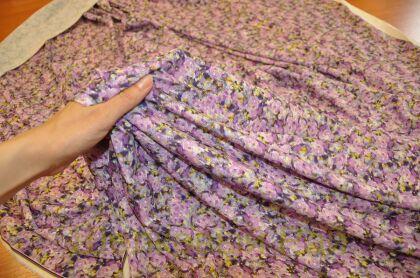 Крепдешин сиреневые цветы (к-31)