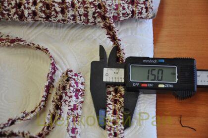 Тесьма бордовая "Chanel" 1,5 см (д-1448)