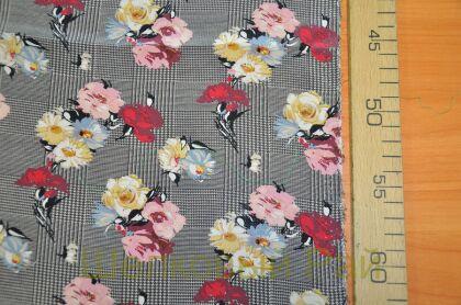 Шелк крепдешин клетка "Monnalisa" (д-1007)