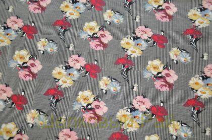 Шелк крепдешин клетка "Monnalisa" (д-1007)