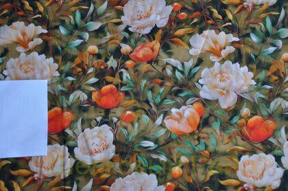 Хлопок рубашечный цветы шиповника (д-1463)