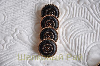 Пуговица Chanel 22 мм черно-золотые (д-1432)