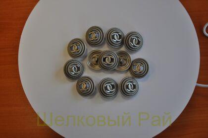 Пуговицы "Chanel" металл серый 23 мм (д-1436)