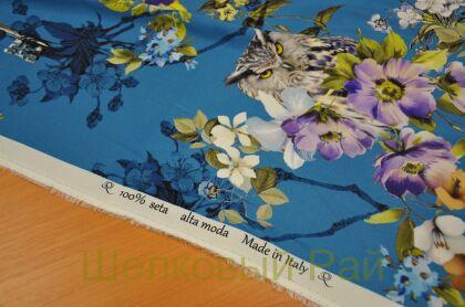 Шелк стрейч совы-ключи "Dolce&Gabbana" (в-159)